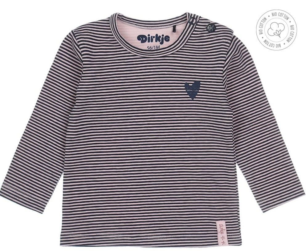 Dirkje dievčenské pruhované tričko WDB0205, 68, ružová